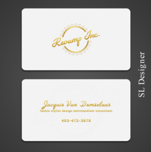 REVAMP INC. is a new Fashion Stylist, Design Merchandiser, and consultant in the fashion industry | Business Card Design by SL Designer