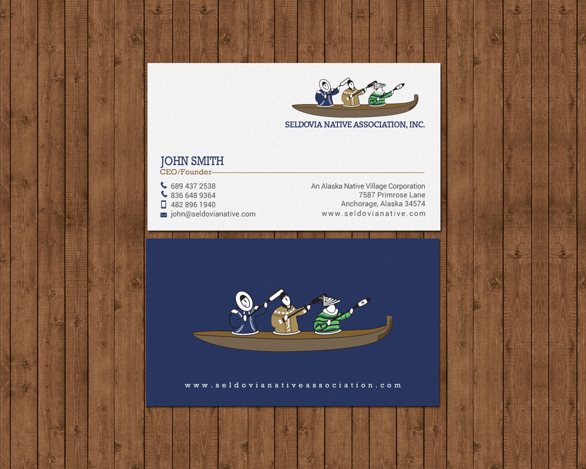 Business Card Design by chandrayaan.creative for Seldovia Native Association Inc. | Design #15139810