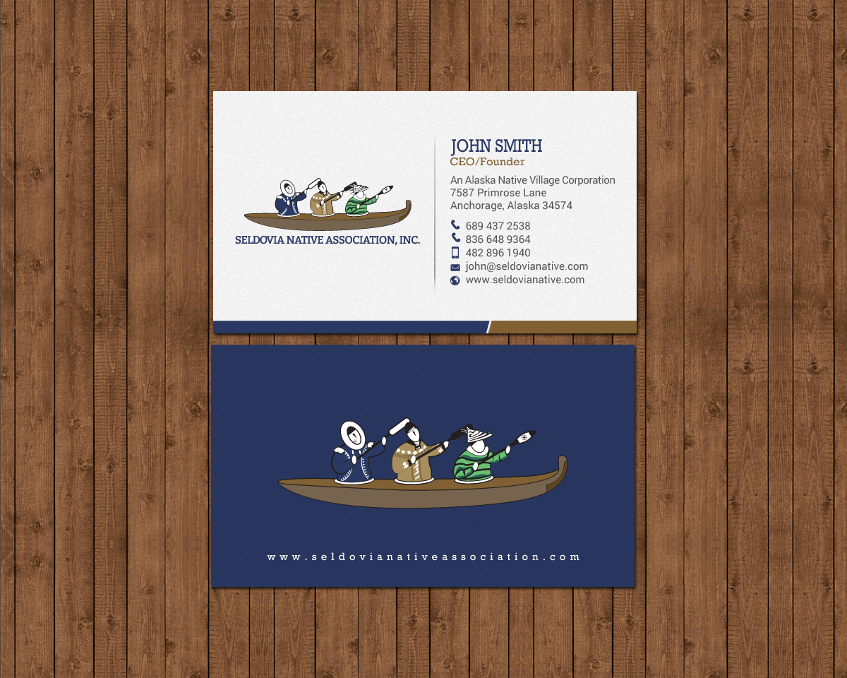 Business Card Design by chandrayaan.creative for Seldovia Native Association Inc. | Design #15139817