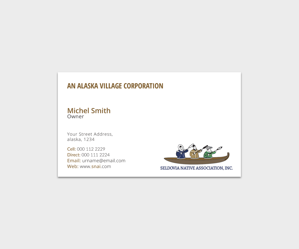 Business Card Design by Graphic Flame for Seldovia Native Association Inc. | Design #15128011