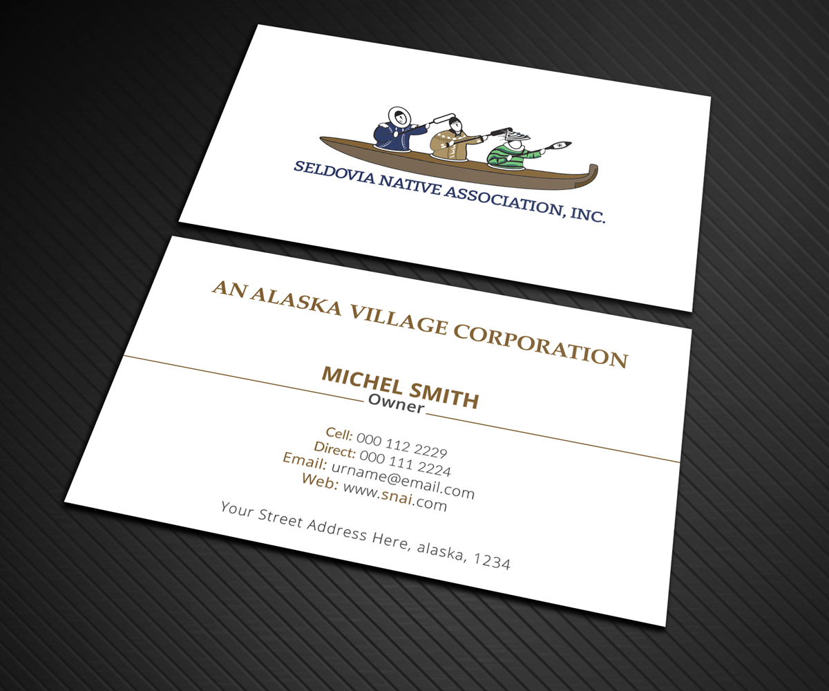 Business Card Design by Graphic Flame for Seldovia Native Association Inc. | Design #15128013