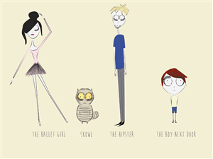 Character Design #2 - Tim-Burton Like- for iPhone Apps | Diseño de Personaje por Ramya Sarang