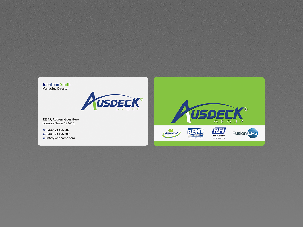 Business Card Design by Creations Box 2015 for Ausdeck Group | Design #15164978