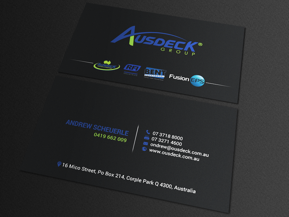 Business Card Design by chandrayaan.creative for Ausdeck Group | Design #15130237