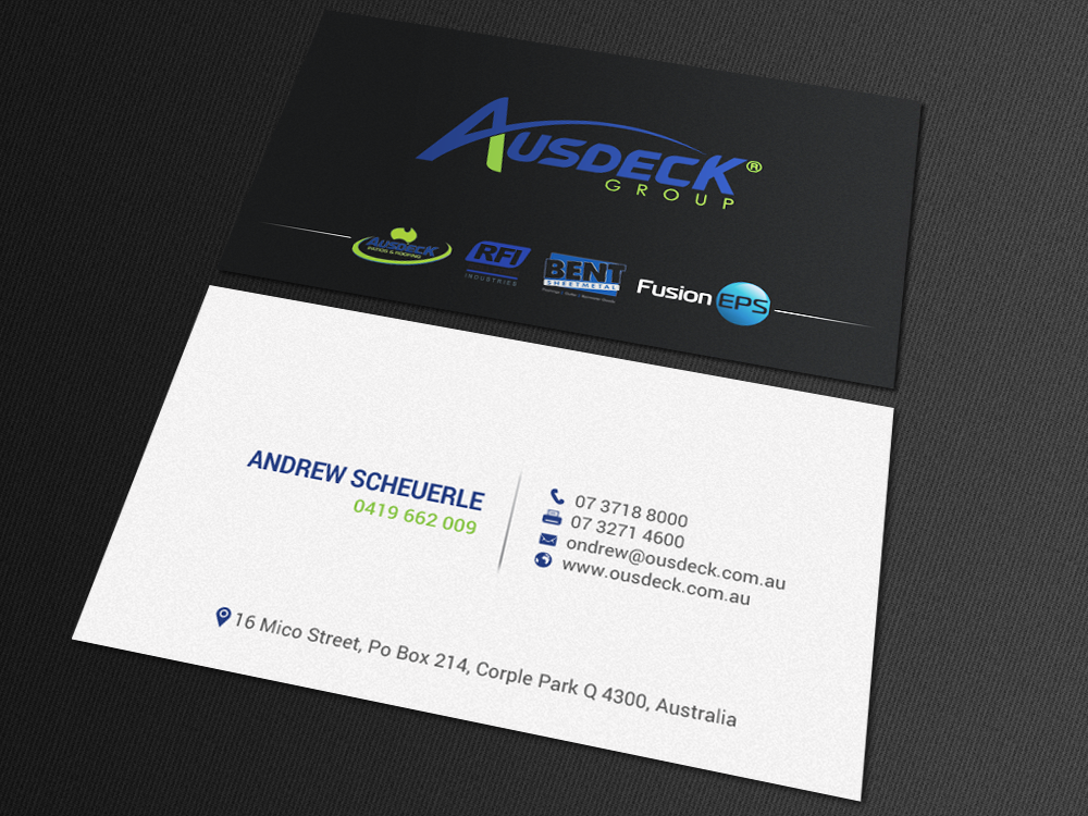 Visitenkarten-Design von chandrayaan.creative für Ausdeck Group | Design #15130238