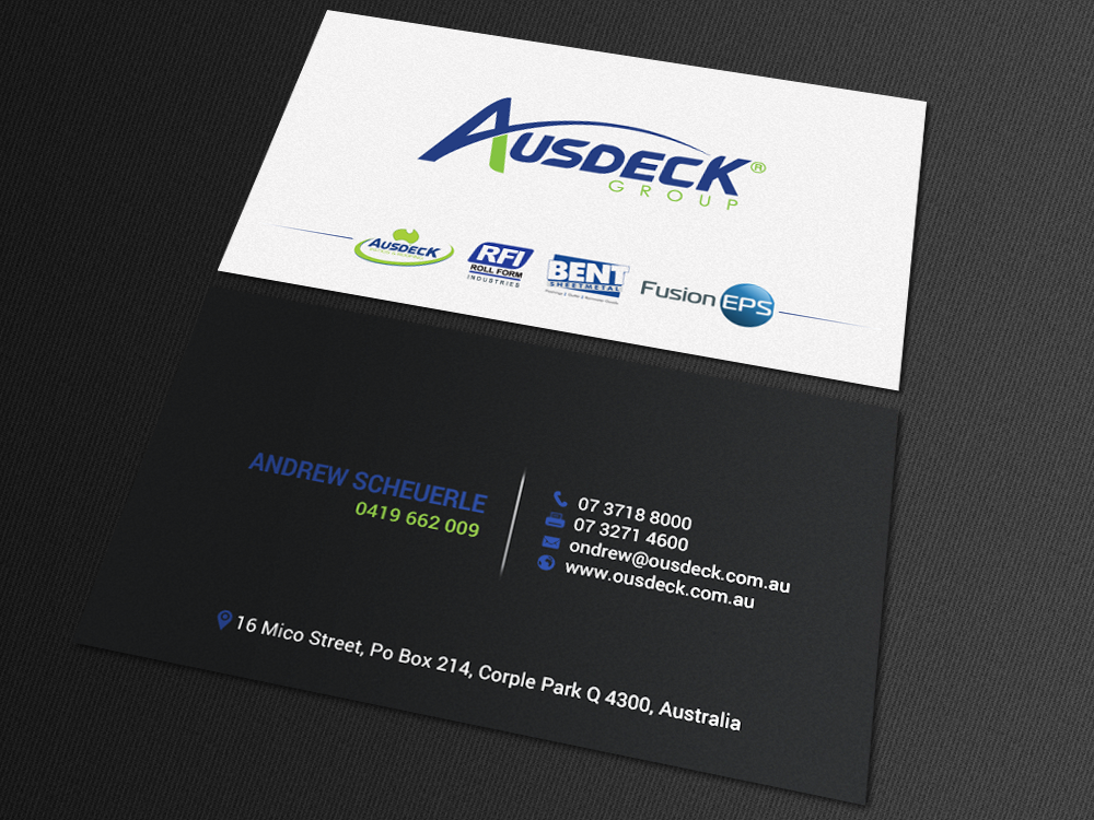 Business Card Design by chandrayaan.creative for Ausdeck Group | Design #15130240