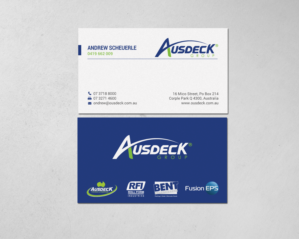 Business Card Design by chandrayaan.creative for Ausdeck Group | Design #15130406