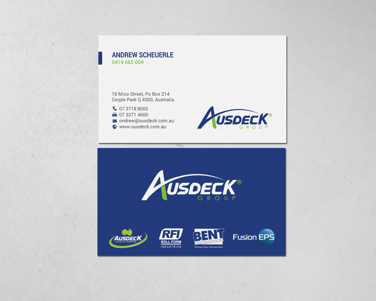 Business Card Design by chandrayaan.creative for Ausdeck Group | Design #15130407
