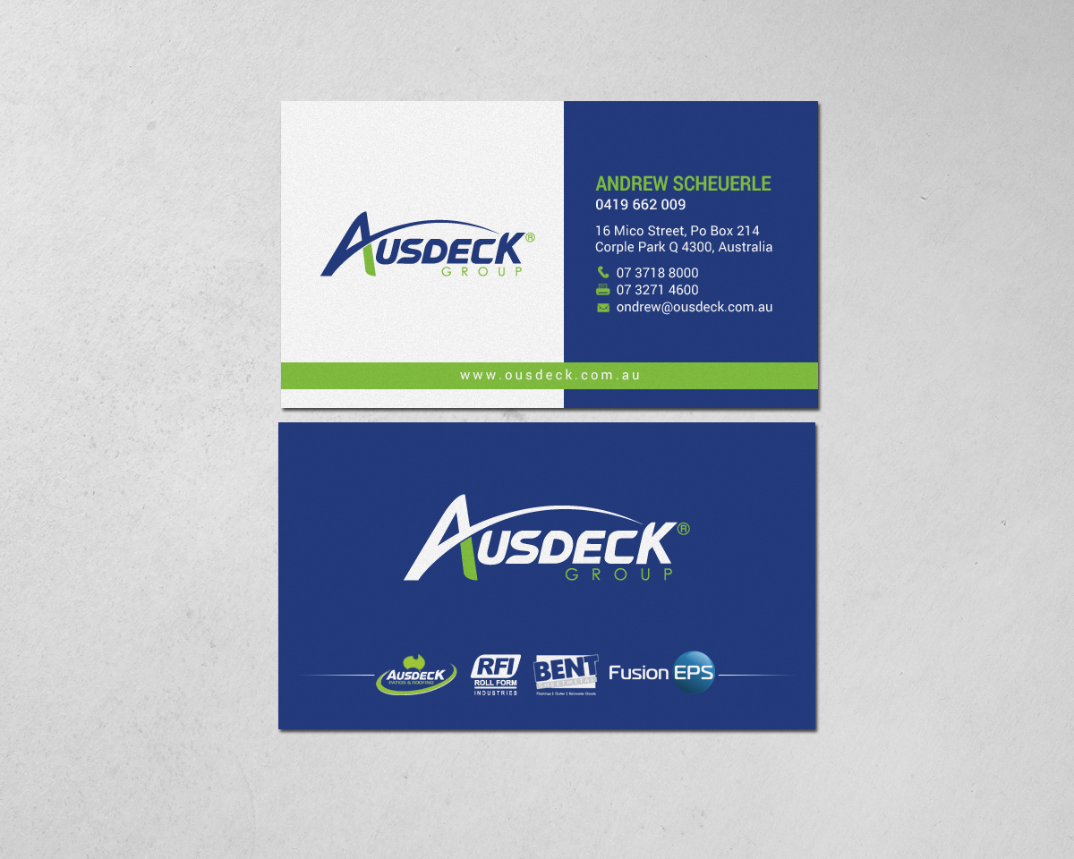 Business Card Design by chandrayaan.creative for Ausdeck Group | Design #15130418
