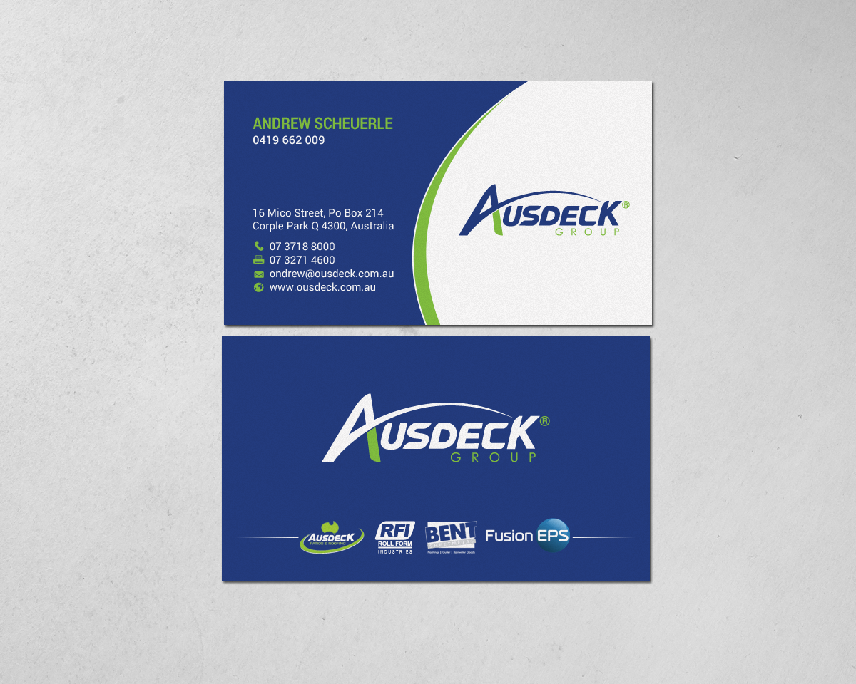 Business Card Design by chandrayaan.creative for Ausdeck Group | Design #15130421