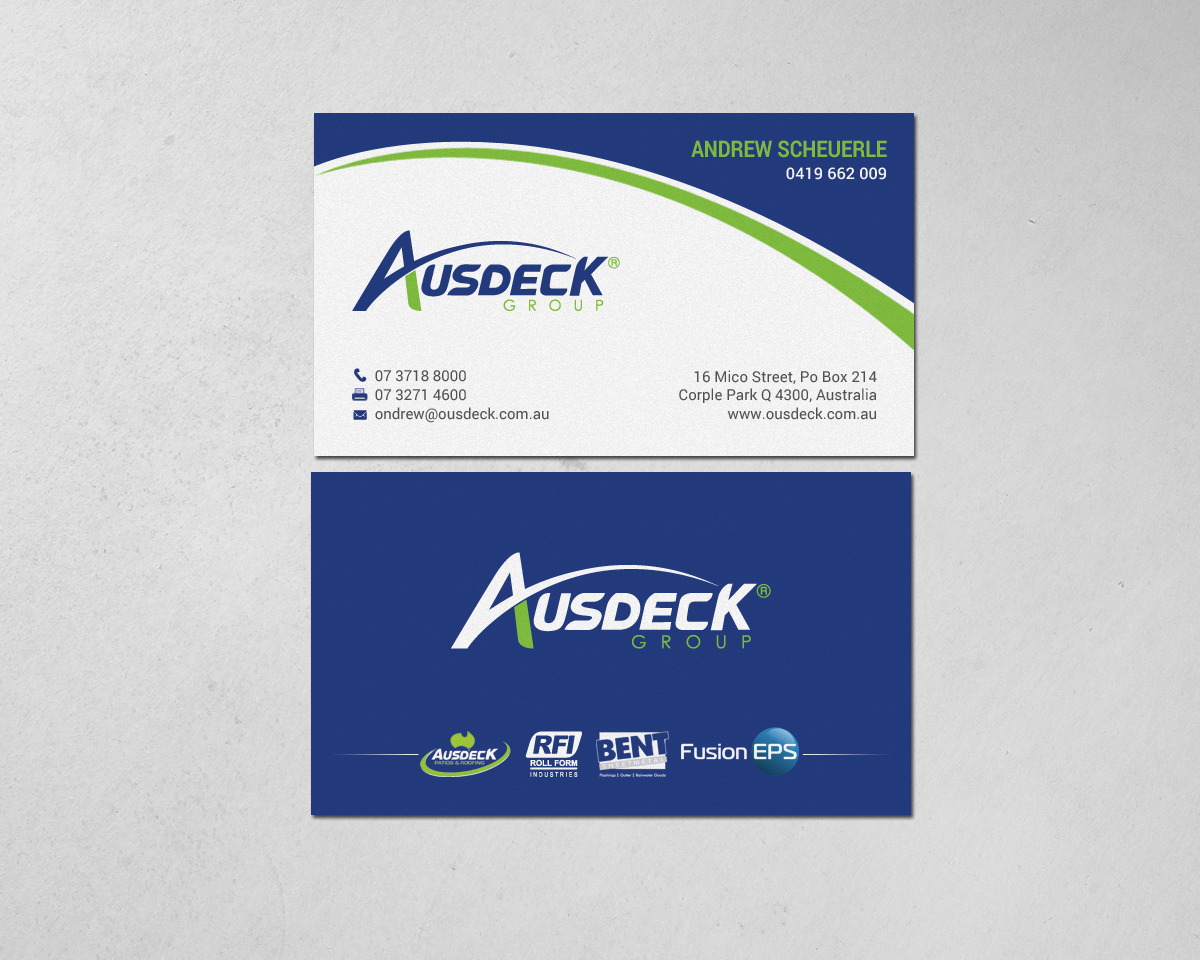 Business Card Design by chandrayaan.creative for Ausdeck Group | Design #15130422