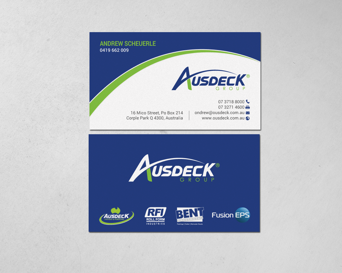 Business Card Design by chandrayaan.creative for Ausdeck Group | Design #15130423