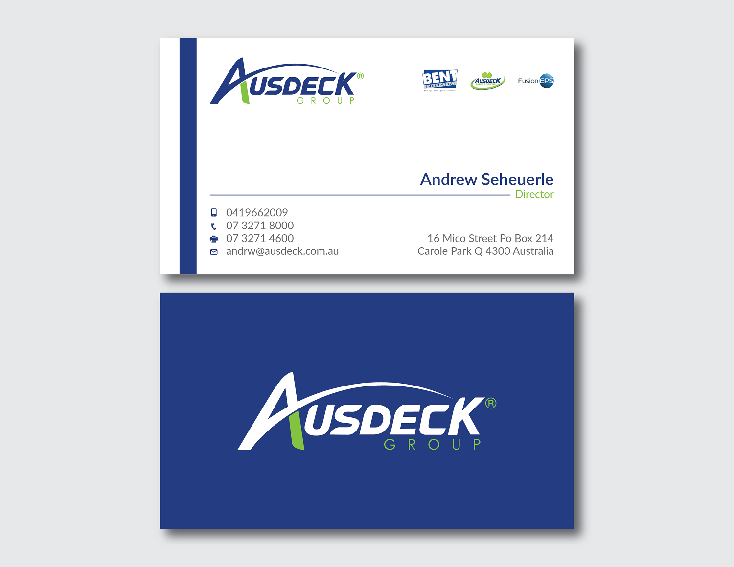 Business Card Design by Rozy for Ausdeck Group | Design #15124733