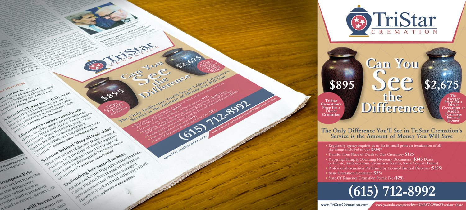 Newspaper Ad Design by Impressive Solutions for Music City Mortuary | Design #16955550