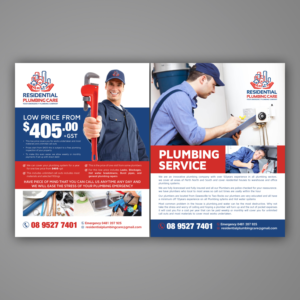 Flyer Design by Mariyam Khan for Residential Plumbing Care | Design: #15142203