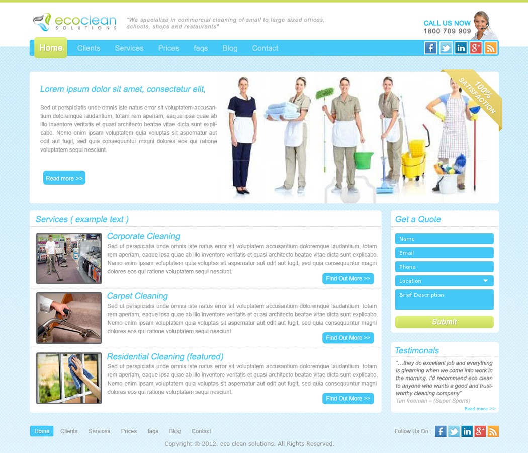 Web Design by Enliven for Ecoclean Solutions | Design #581183