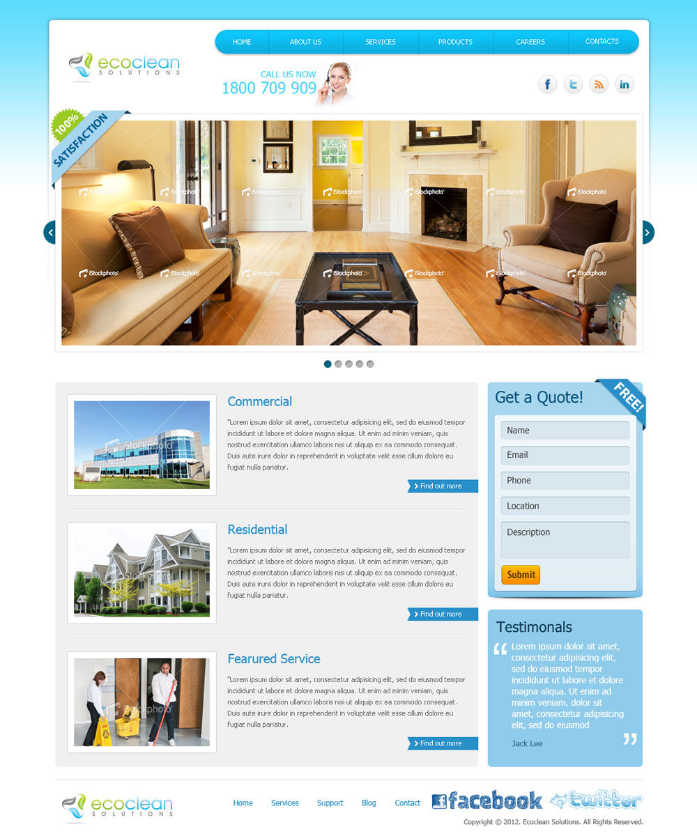Diseño Web por ShreejiAkshar para Ecoclean Solutions | Diseño #581285
