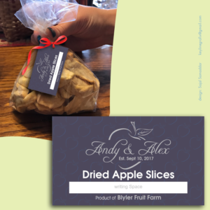 Wedding Dried Apple Label / Name Place Card | Design Emballage par Sajal Samaddar