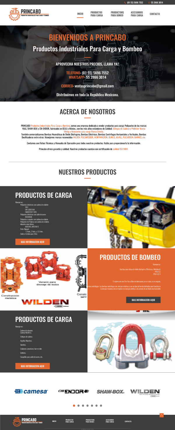 Web Design by lionx for PRINCABO PRODUCTOS INDUSTRIALES PARA CARGA Y BOMBEO | Design #15177527