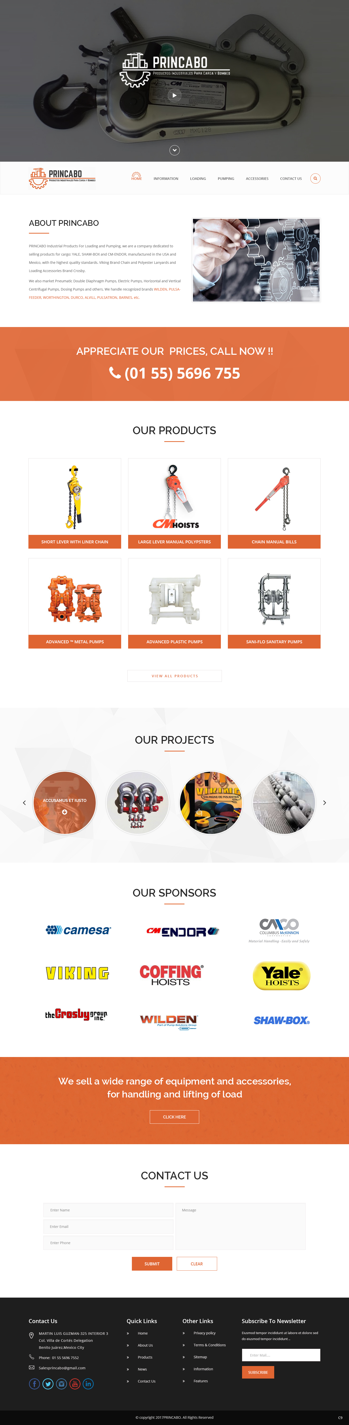 Web Design by pb for PRINCABO PRODUCTOS INDUSTRIALES PARA CARGA Y BOMBEO | Design #15167941