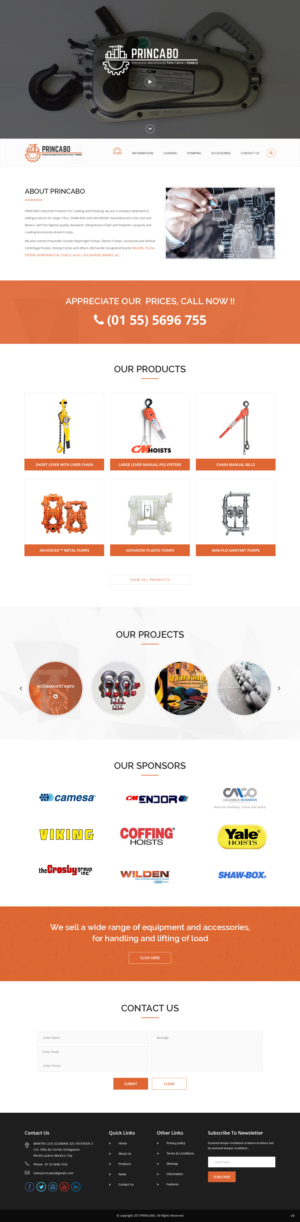 Web Design by pb for PRINCABO PRODUCTOS INDUSTRIALES PARA CARGA Y BOMBEO | Design: #15167941