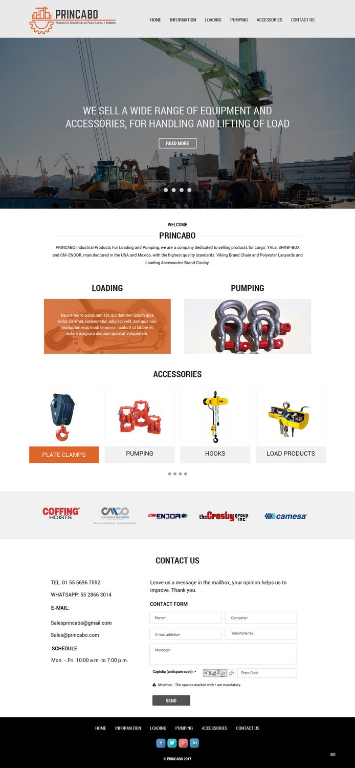 Web Design by pb for PRINCABO PRODUCTOS INDUSTRIALES PARA CARGA Y BOMBEO | Design #15167946