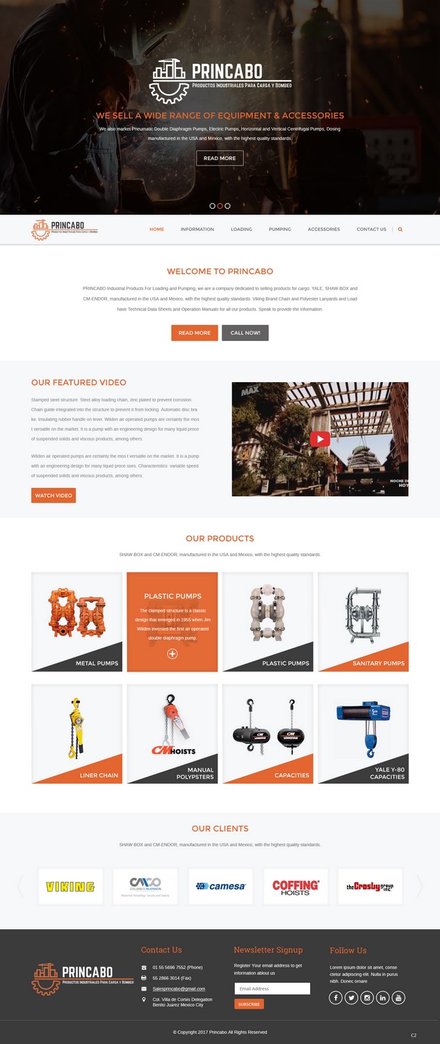 Web Design by pb for PRINCABO PRODUCTOS INDUSTRIALES PARA CARGA Y BOMBEO | Design #15167955
