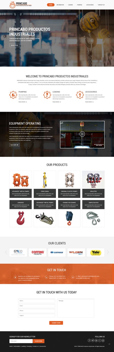 Web Design by pb for PRINCABO PRODUCTOS INDUSTRIALES PARA CARGA Y BOMBEO | Design #15167959