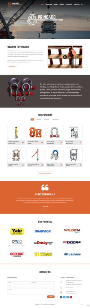 Web Design by pb for PRINCABO PRODUCTOS INDUSTRIALES PARA CARGA Y BOMBEO | Design: #15167962