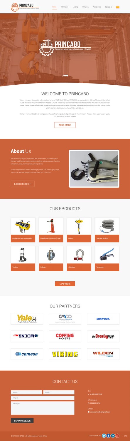 Web Design by pb for PRINCABO PRODUCTOS INDUSTRIALES PARA CARGA Y BOMBEO | Design #15167964