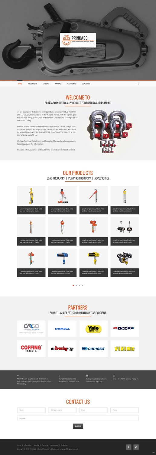 Web Design by pb for PRINCABO PRODUCTOS INDUSTRIALES PARA CARGA Y BOMBEO | Design #15167966