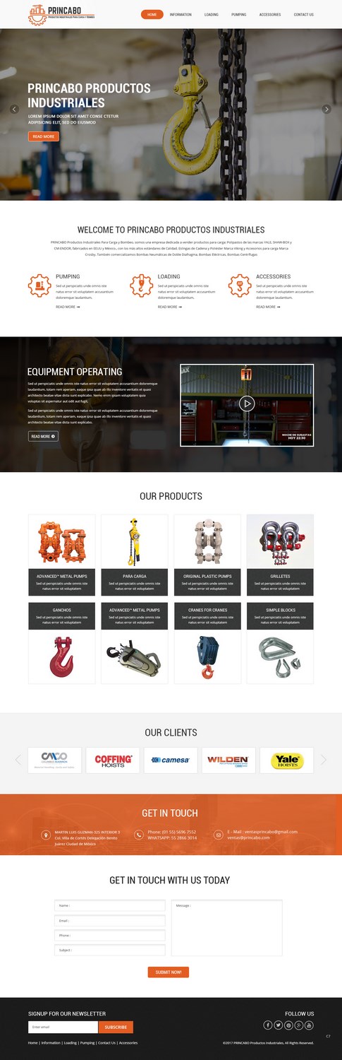 Web Design by pb for PRINCABO PRODUCTOS INDUSTRIALES PARA CARGA Y BOMBEO | Design #15176584