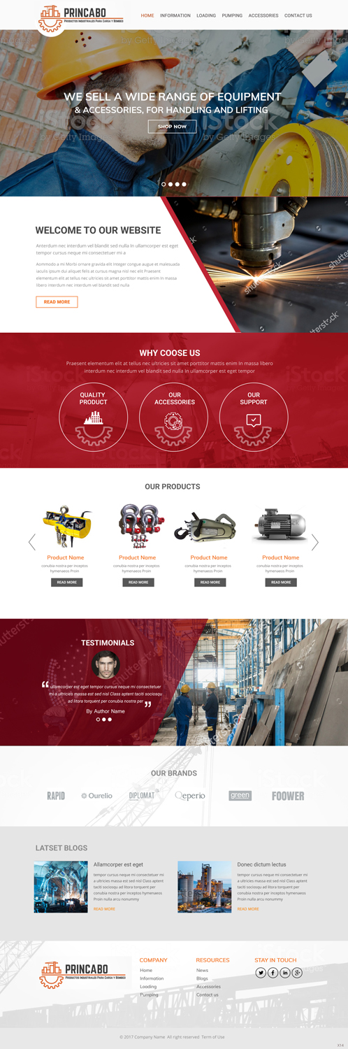 Web Design by pb for PRINCABO PRODUCTOS INDUSTRIALES PARA CARGA Y BOMBEO | Design #15176586