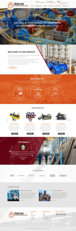 Diseño Web por pb para PRINCABO PRODUCTOS INDUSTRIALES PARA CARGA Y BOMBEO | Diseño: #15210327
