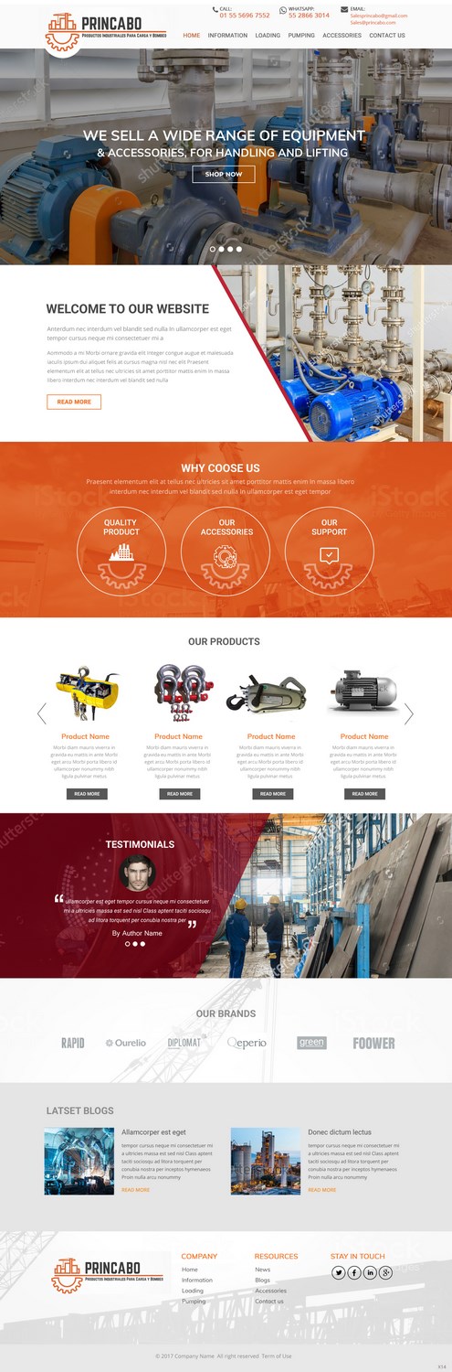 Web Design by pb for PRINCABO PRODUCTOS INDUSTRIALES PARA CARGA Y BOMBEO | Design #15210328