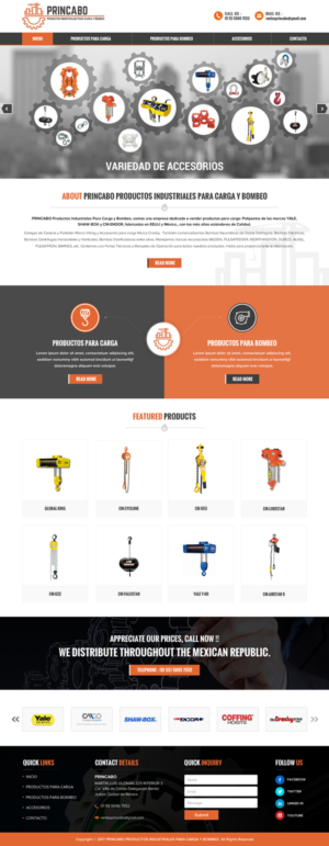 Diseño Web por Sbss para PRINCABO PRODUCTOS INDUSTRIALES PARA CARGA Y BOMBEO | Diseño: #15251526