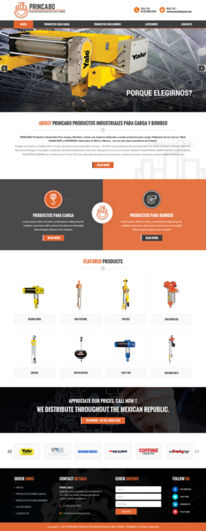 Diseño Web por Sbss para PRINCABO PRODUCTOS INDUSTRIALES PARA CARGA Y BOMBEO | Diseño: #15251528