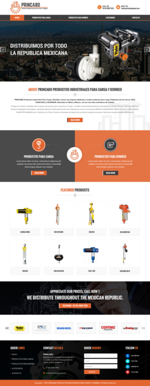 Diseño Web por Sbss para PRINCABO PRODUCTOS INDUSTRIALES PARA CARGA Y BOMBEO | Diseño: #15251529