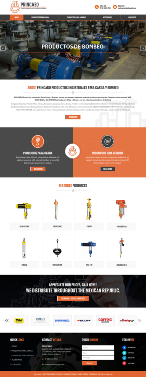 Diseño Web por Sbss para PRINCABO PRODUCTOS INDUSTRIALES PARA CARGA Y BOMBEO | Diseño: #15251530