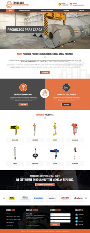 Diseño Web por Sbss para PRINCABO PRODUCTOS INDUSTRIALES PARA CARGA Y BOMBEO | Diseño: #15251534