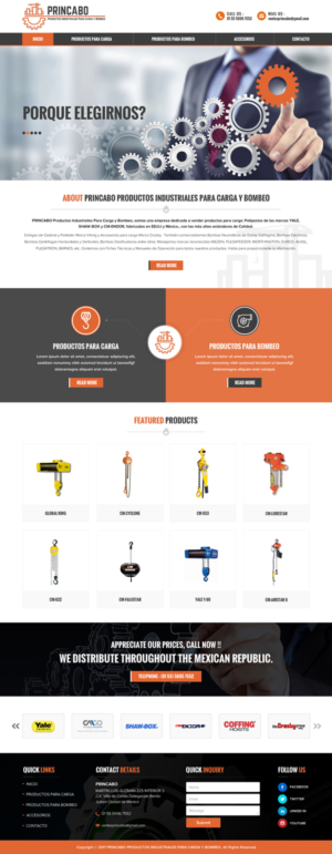 Web Design by Sbss for PRINCABO PRODUCTOS INDUSTRIALES PARA CARGA Y BOMBEO | Design: #15251536