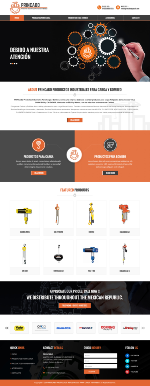 Diseño Web por Sbss para PRINCABO PRODUCTOS INDUSTRIALES PARA CARGA Y BOMBEO | Diseño: #15251538