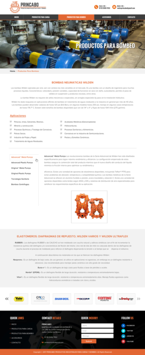 Diseño Web por Sbss para PRINCABO PRODUCTOS INDUSTRIALES PARA CARGA Y BOMBEO | Diseño: #15251545