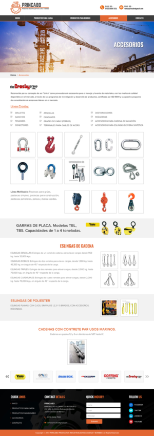 Diseño Web por Sbss para PRINCABO PRODUCTOS INDUSTRIALES PARA CARGA Y BOMBEO | Diseño: #15251548
