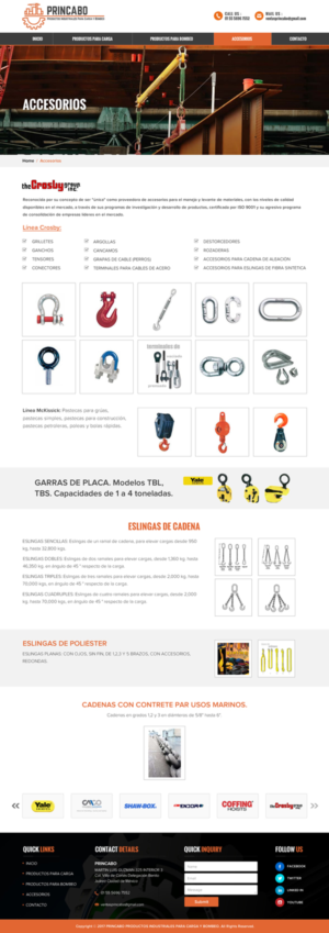 Diseño Web por Sbss para PRINCABO PRODUCTOS INDUSTRIALES PARA CARGA Y BOMBEO | Diseño: #15277115
