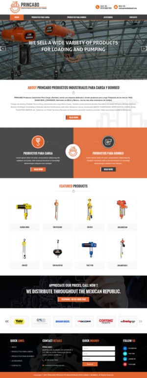 Diseño Web por Sbss para PRINCABO PRODUCTOS INDUSTRIALES PARA CARGA Y BOMBEO | Diseño: #15277116