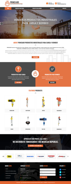 Diseño Web por Sbss para PRINCABO PRODUCTOS INDUSTRIALES PARA CARGA Y BOMBEO | Diseño: #15277120