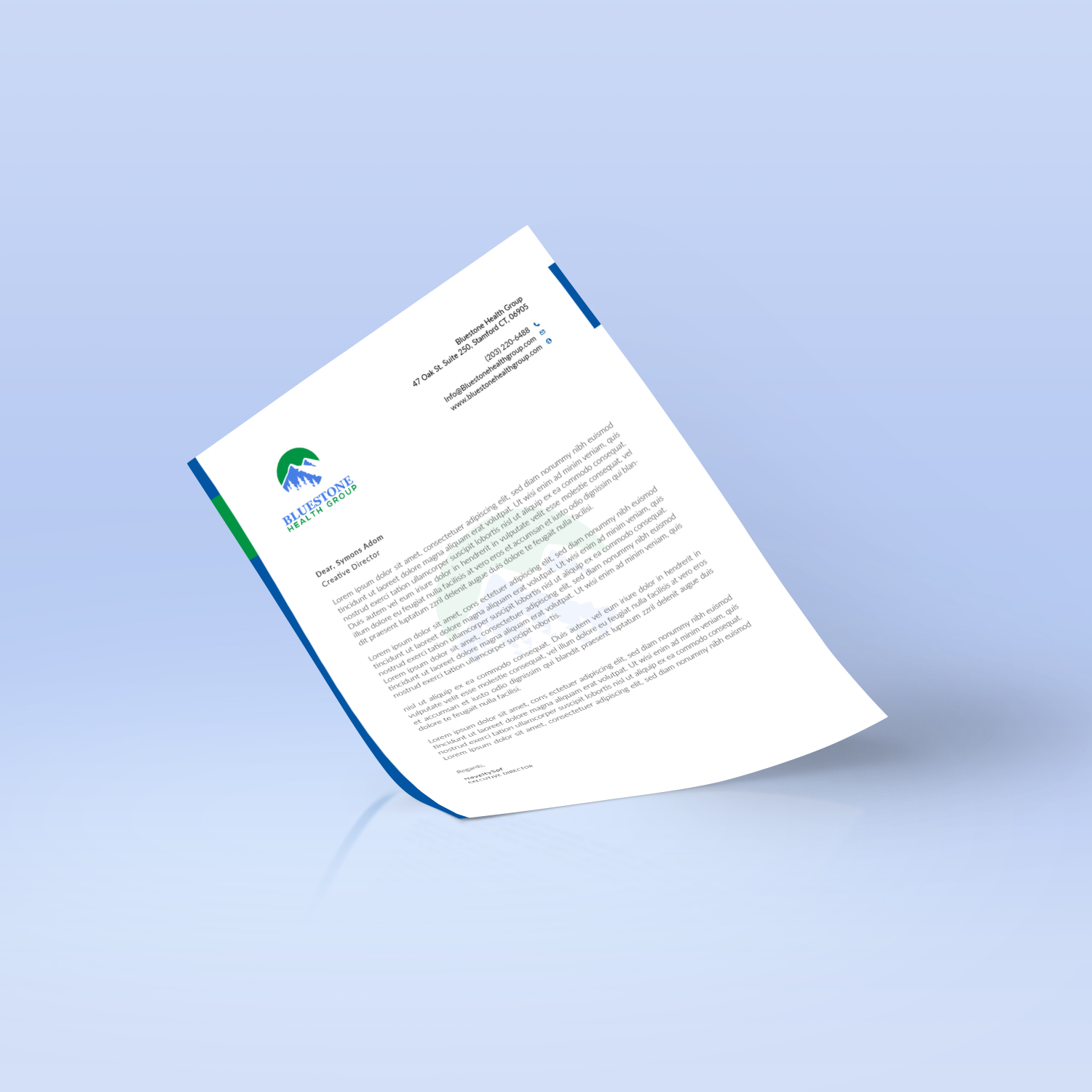 Letterhead Design by Ni Oeuvre for Bluestone Health Group  | Design #15184714