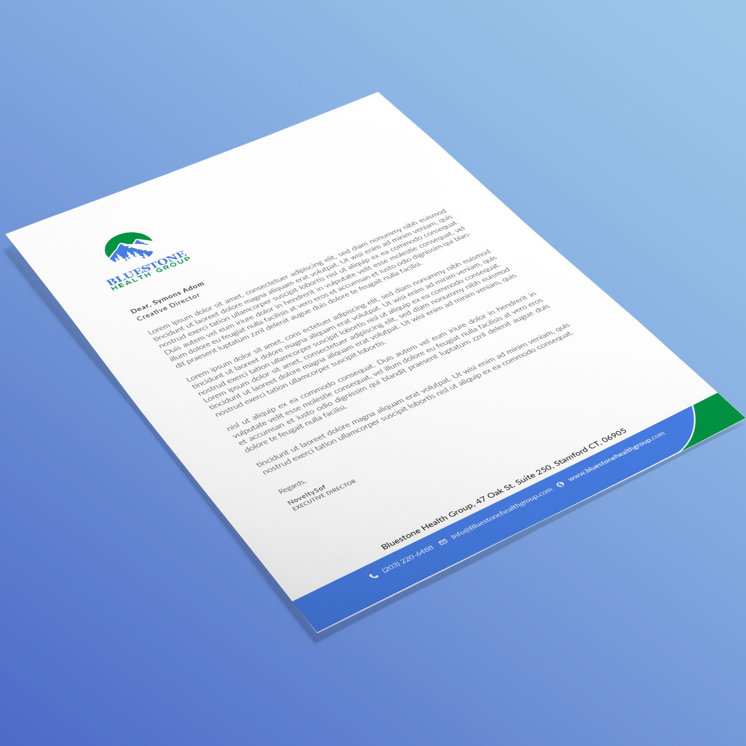 Letterhead Design by Ni Oeuvre for Bluestone Health Group  | Design #15184733