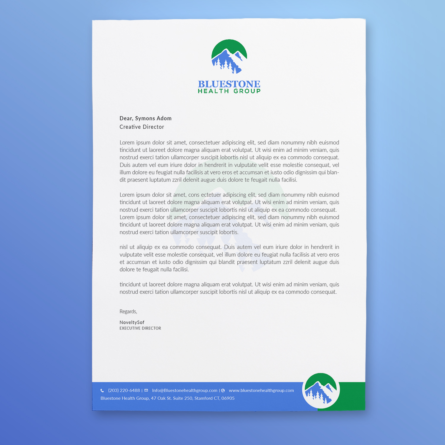 Letterhead Design by Ni Oeuvre for Bluestone Health Group  | Design #15184734